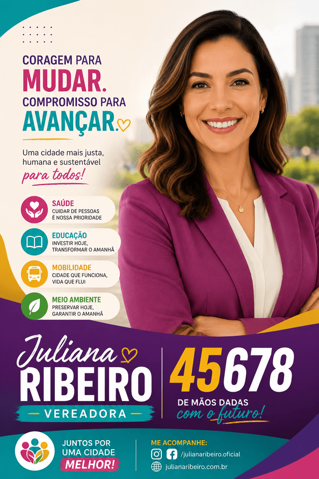 Arte de campanha — Juliana Ribeiro, vereadora