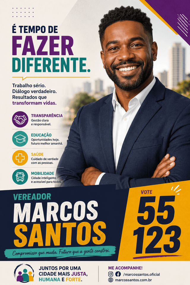 Arte de campanha — Marcos Santos, vereador